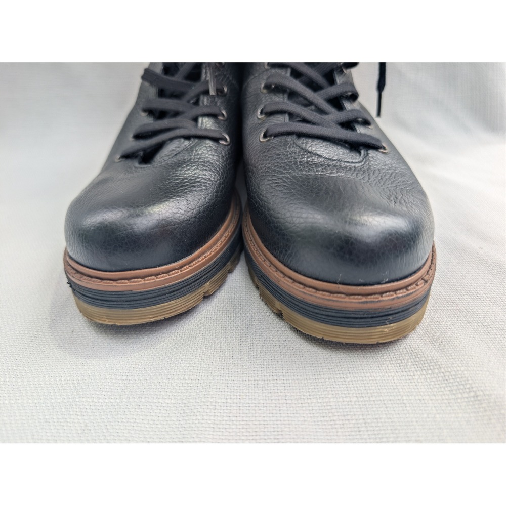 Avellini Lace Up Combat Boot Womens 40 US 9 Black Leather Chunky Lug Sole - Picture 6 of 10